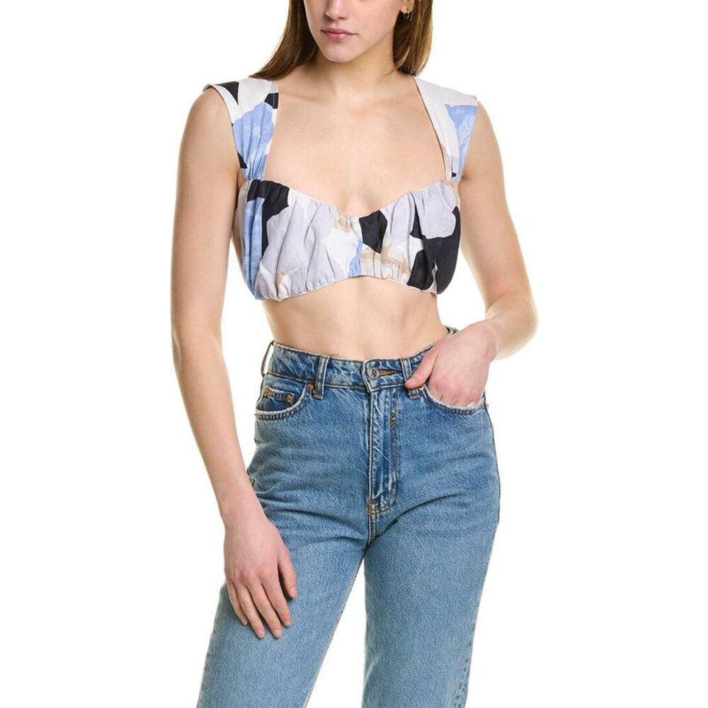 Rumer Womens  Leila Linen Crop Top